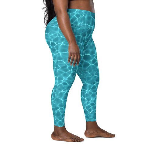 Aqua Waters Rash Guard Pants Leggings With Pockets UPF 50+